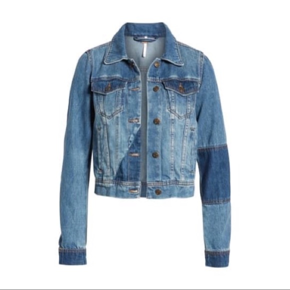 🔖New L FREE PEOPLE Rumors Denim Jacket Indigo - Picture 9 of 14